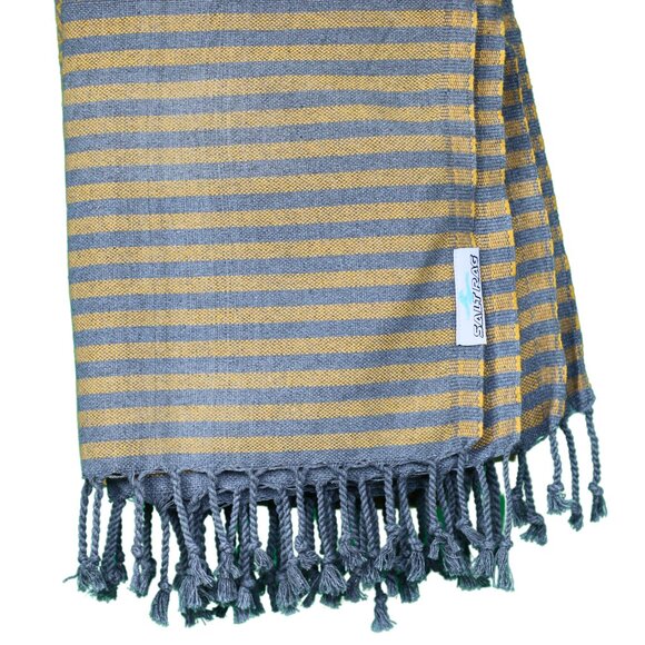 Salt Rag Beach Towel - "Yellow Lagoon Rag" [Sand Free Turkish Beach Towel] - Picture 4 of 4